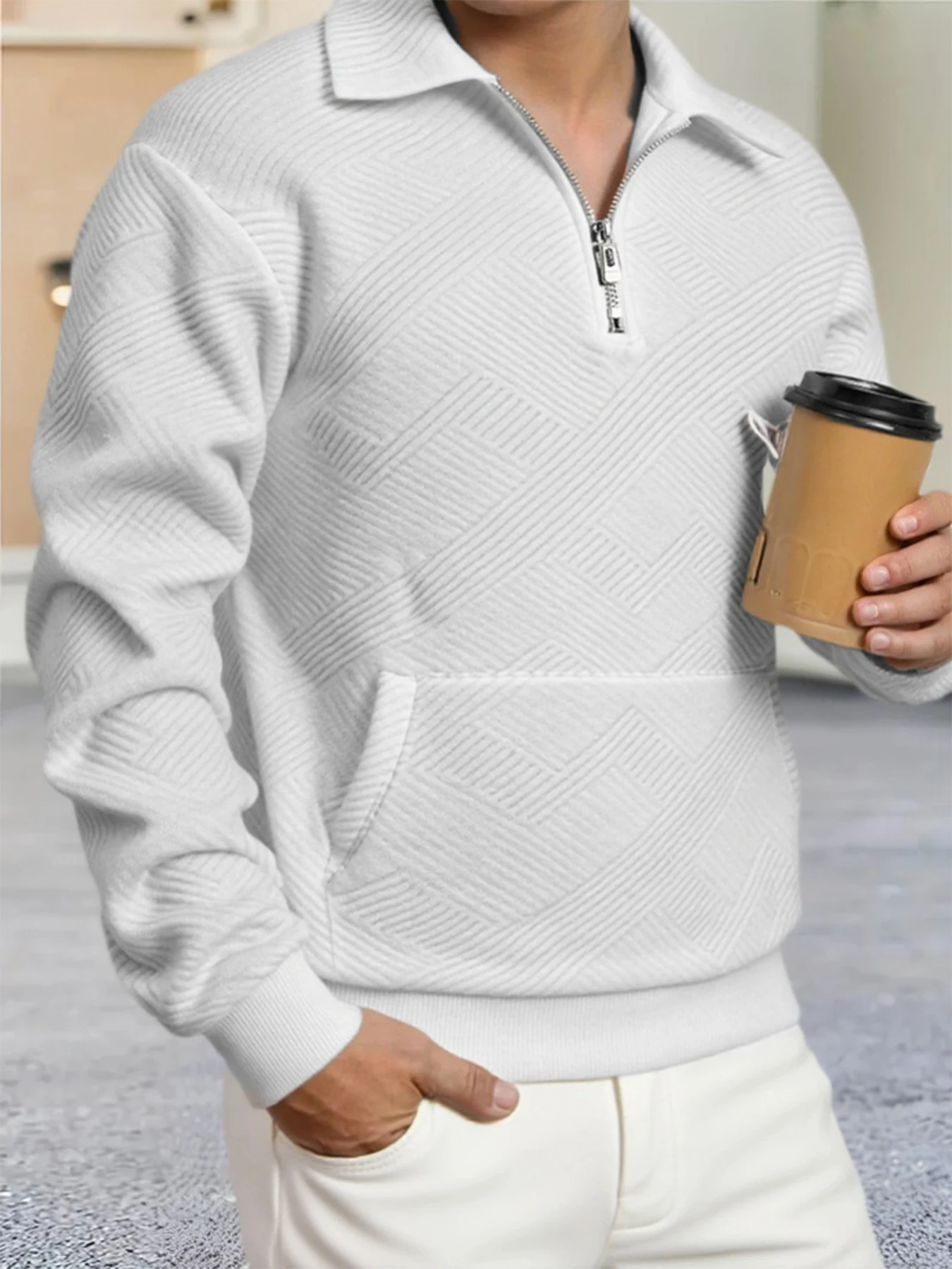 Men's Lightweight Quarter Zip Pullover Sweater