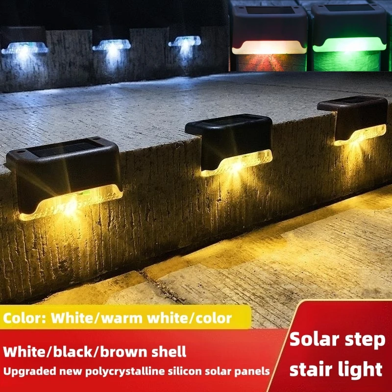 LED lighting outdoor stairs Solar lights Waterproof garden step lights, stairs, fence access courtyard garden Decorative lawn