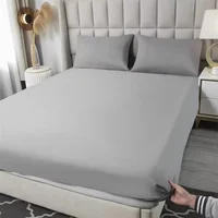 1pc Waterproof Bed Hats Single Piece Breathable Anti-mite All-inclusive Mattress Cover Dust Cover Solid Color Fitted Bed Sheets 4