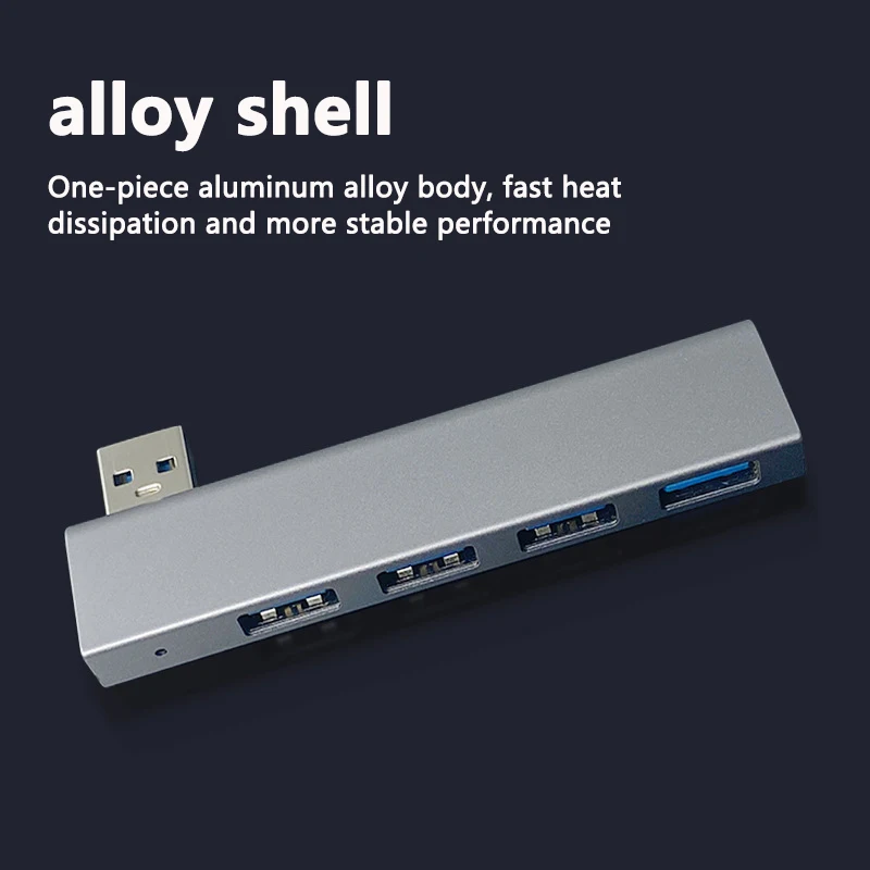 휴대용 USB PD 분배기, PC 컴퓨터 노트북 액세서리, 4 in 1 USB 3.0 허브, 4 포트 확장 플러그, 슬림