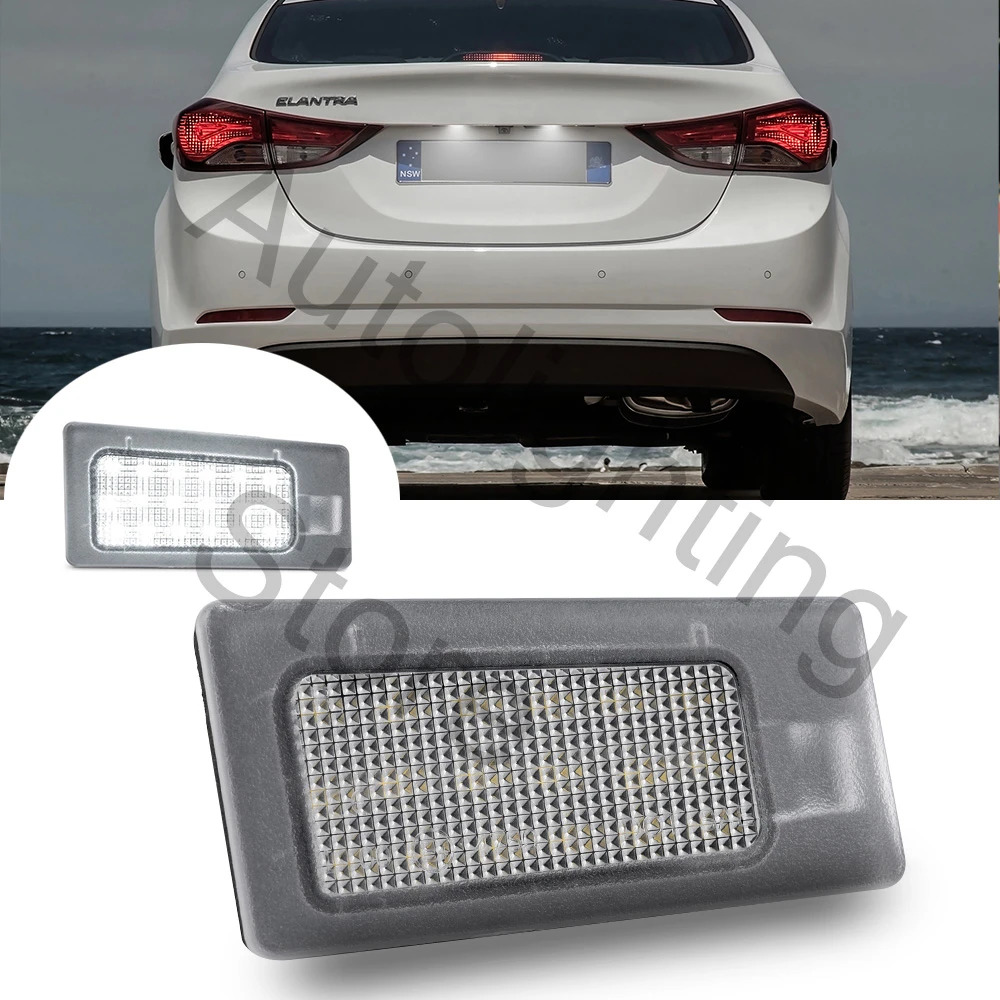 2PCS LED License Number Plate Lights Lamps For Hyundai Accent 18 20 i30