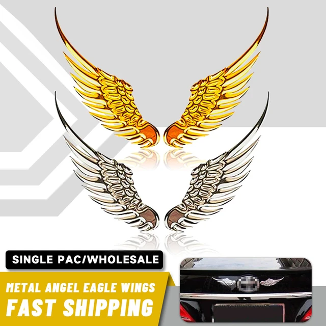 Dimensional Alloy Metal Car Stickers 1pair 3d Angel Hawk Wings Emblem Badge  Decal Car Logo Sticker Golden Silver Color Optional - Car Stickers -  AliExpress