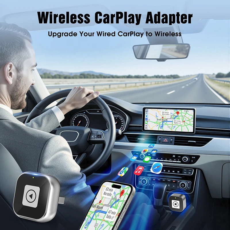 Xiaomi New Wireless CarPlay Android Auto Adapter Smart Mini Box Plug & Play, Uni