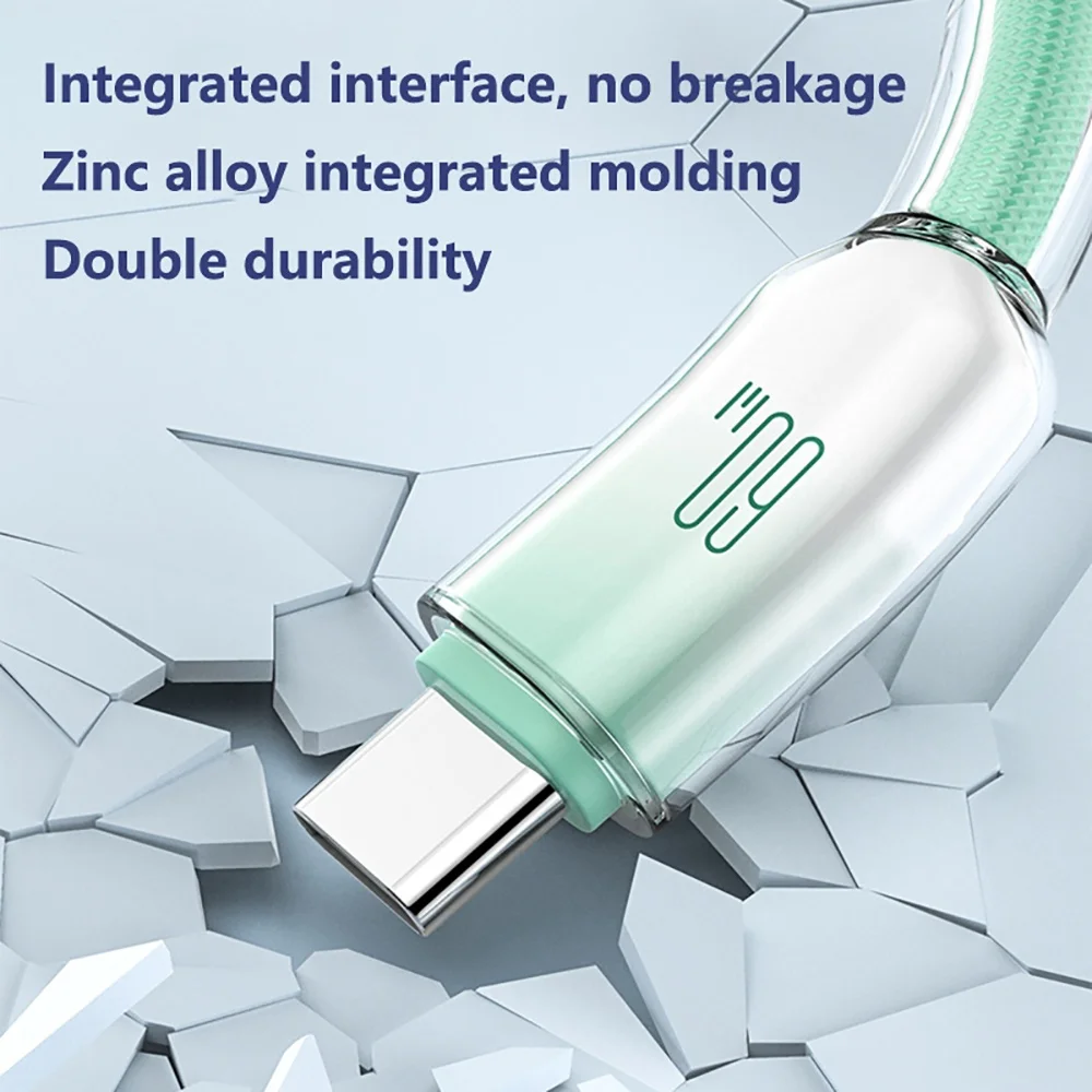 60W USB C Fast Charge Cable For iPhone 17 16 15 Samsung S25 S24 iPad MacBook Air Xiaomi 1M 2M Braided Data Sync Quick Charge