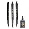 3/4 pcs/lot Hand Lettering Brush Pen Black Ink Calligraphy Pen Markers Art Writing Office School Supplies Stationery Student 1