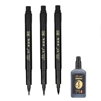 3/4 pcs/lot Hand Lettering Brush Pen Black Ink Calligraphy Pen Markers Art Writing Office School Supplies Stationery Student 1