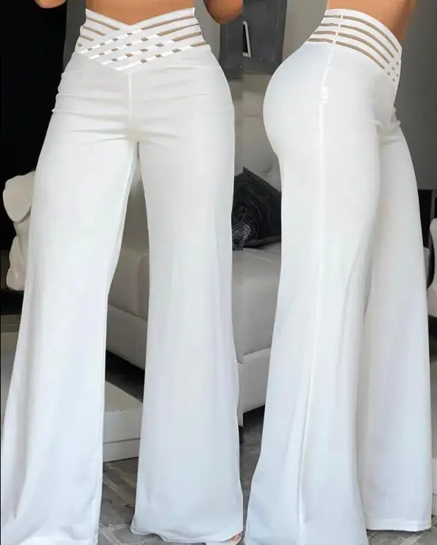 パンツ Semi-sheer Monogram Pattern Flared Pants Semi-Sheer Delicate Lounge Flare Pant - Athletic Heather