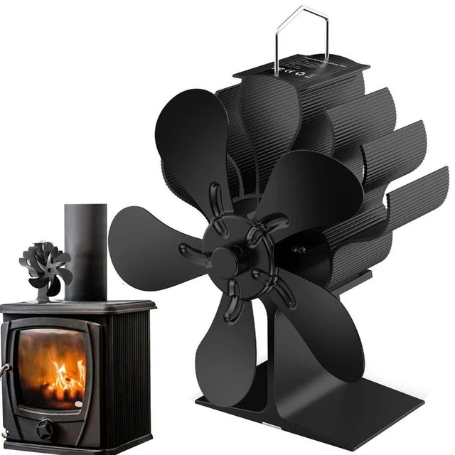 Noir - Ventilateur de poêle à bois, 12 lames, accessoires de poêle
