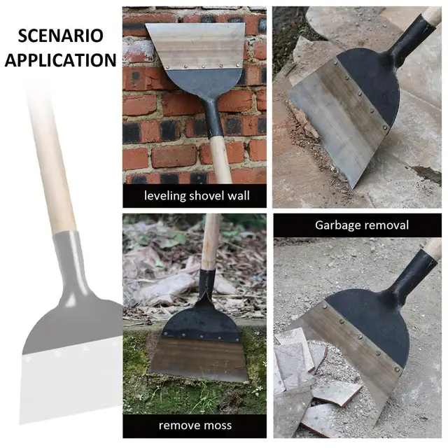 Szén Acélkert Kézműves Lapos Fej Kertészeti Lapáttisztító Trágya Jégtelenítés Távolítsa El A Kis Hirdetési Matricákat - Image 3