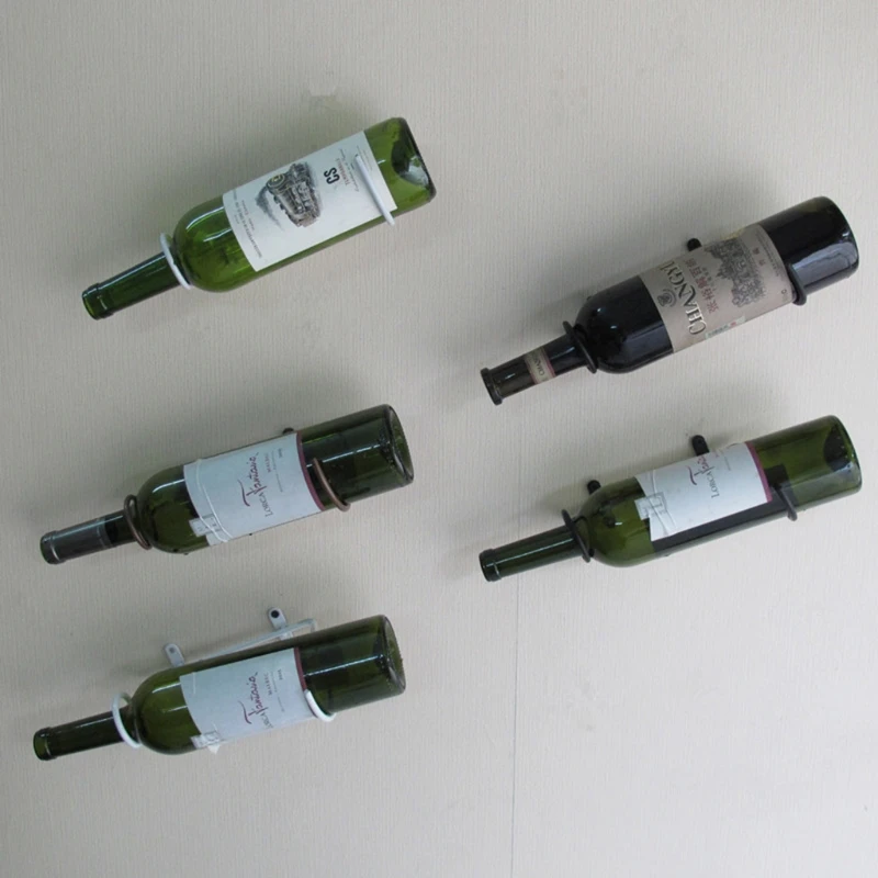 Portabottiglie Da Parete In Metallo Nero | Scaffale Per Vino E Bicchieri 2 In 1 | Dimensioni: 80/100/120x25x90 Cm - 4