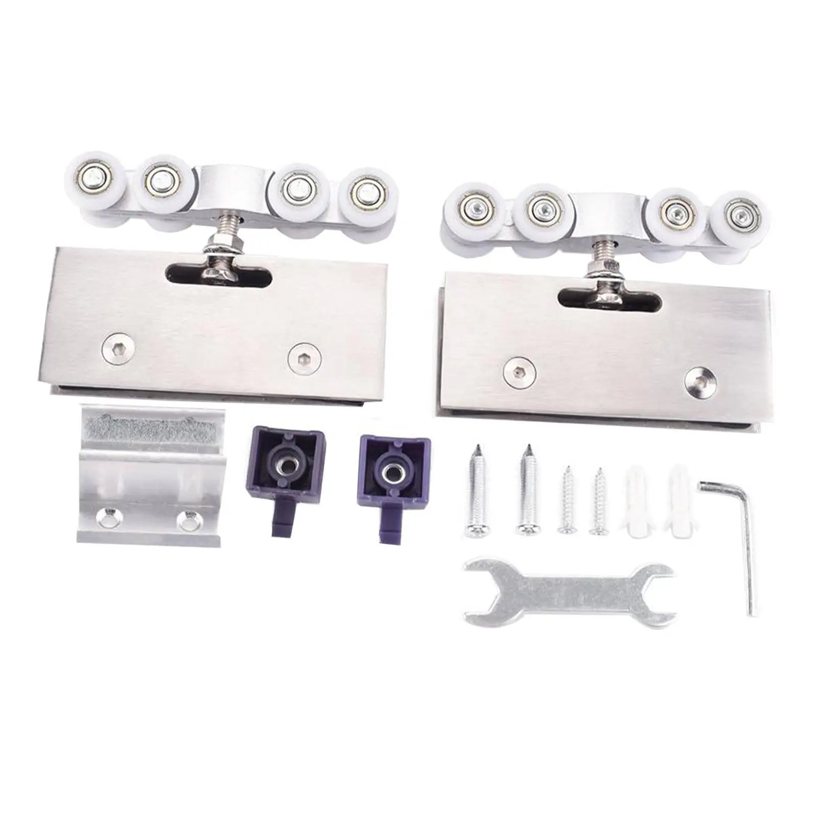 Glass Sliding Door Rollers, 8 Roller Runners Wheels, Premium Sturdy Versatile Shower Door Rollers