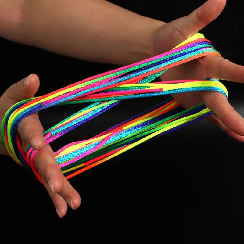 3PCS Chinese String For Kids Finger Game Rainbow Colored Rope 160CM Children's Day Gift Birthday Party Supplies Kinder Spiele 3