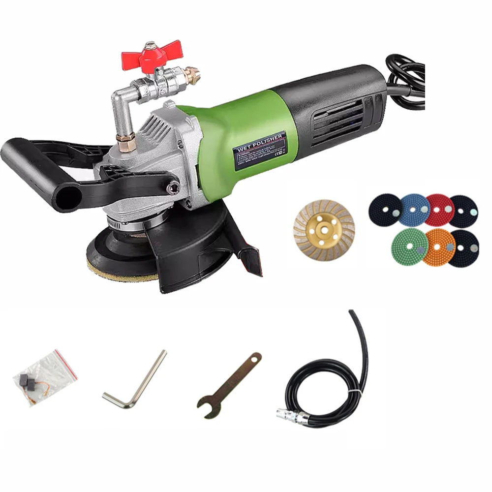 

220V Electric Wet Polisher 5 Inch Handheld Portable Stone Tile Cement Water-Injected Grinding Polishing Machine Water Mill 800W
