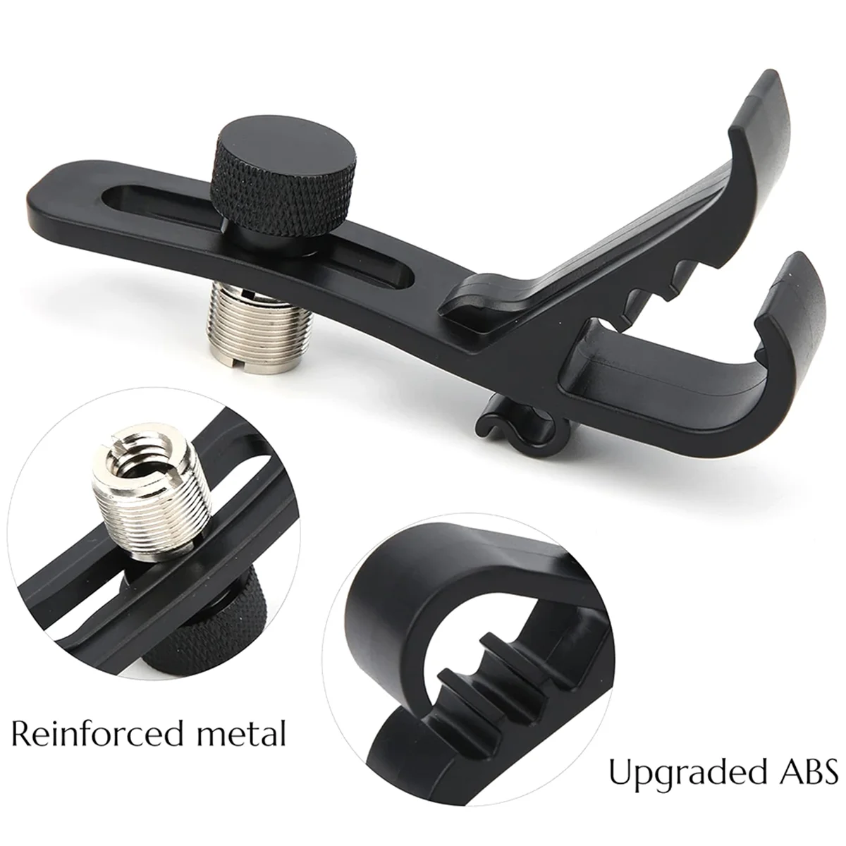 B48B-Shockproof Drum Mic Clip 4Pcs, Adjustable Drum Mic Kit & Microphone Holder for Stand, Universal Microphone Clamp