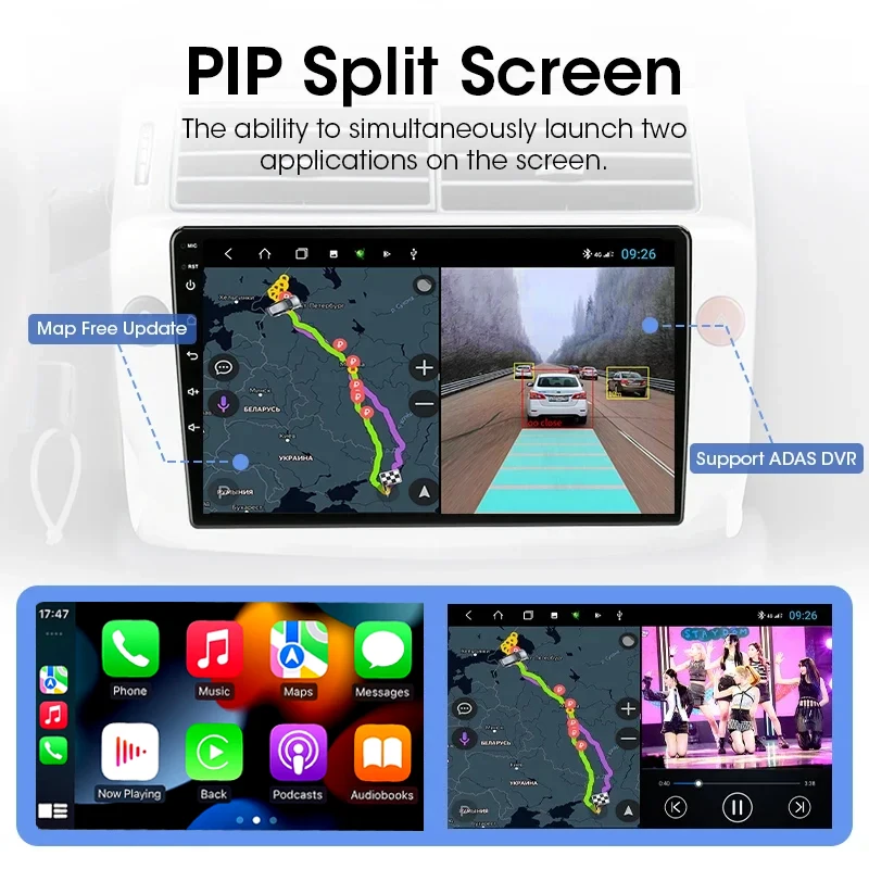 Car Multimedia Player 4core 2 Din Car Radio Androidauto Carplay Android 12 4G GPS 7"/9"/10" WIFI BT IPS for BOSSCAR