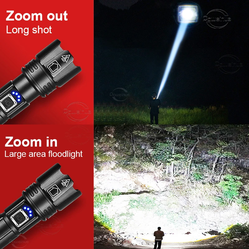 3000w Led Lampe De Poche Super Lumineuse Usb Rechargeable Xhp360 Torche  Puissante Zoomable Lanterne Étanche Pour La Chasse, La Pêche, Le Travail -  Lampes De Poche Et Torches - AliExpress