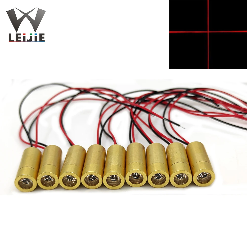 10pcs MINI 650nm 5mW 9mm Red Dot Line Cross Laser Head Laser Positioning Lamp Semiconductor Laser Module