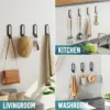 TAILI Hanging Wall Hooks with Adhesive Strips Utility Hooks for Home Storage 4 Hooks and 6 Strips Included, Damage Free for Wall 6