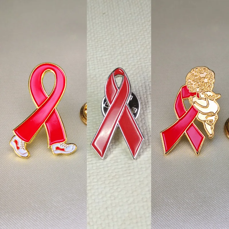 

Aids HIV Awareness Walking Angel Red Ribbon Lapel Pins