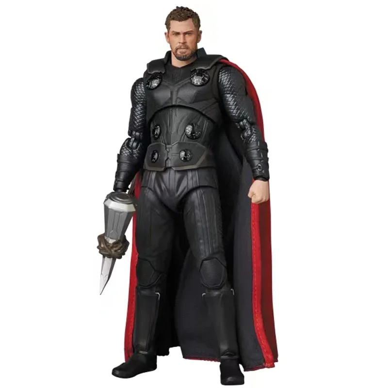 Figura de acción de los Vengadores de Marvel, auténtico superhéroe Thor, con arma articulada móvil, juguete de PVC, figura de 3 cabezas, modelo de escritorio, regalo