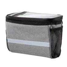 

Dacron Head Bag Cycling Insulation and Cold Front Bag Food Thermal Cooler Bag Portable Bike Storage Organizers (Grey)