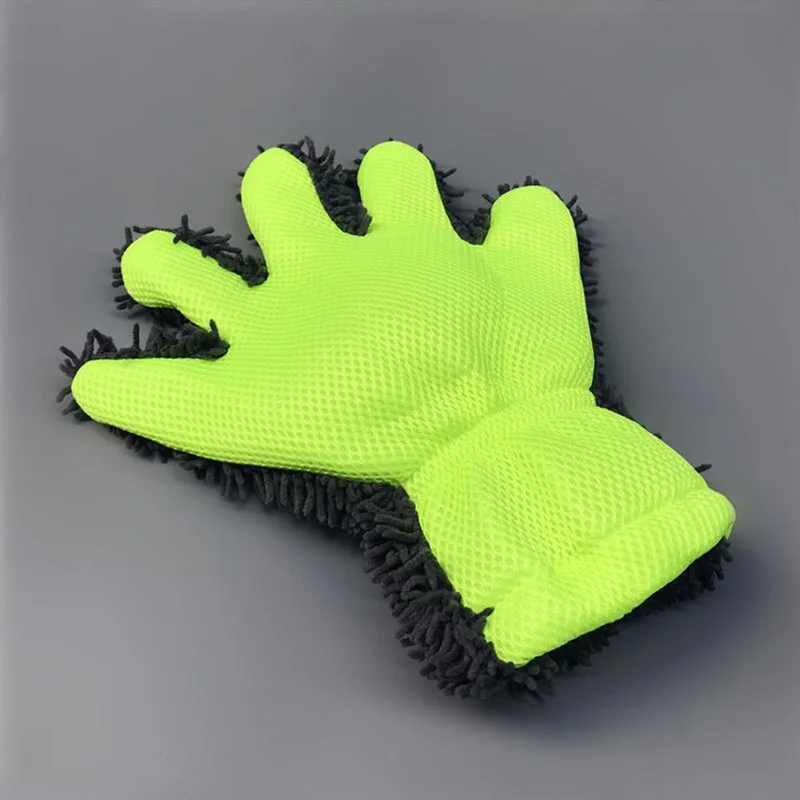 Chenille Car Wash Gloves Microfiber Wipe Car Sponge Scratch Free Wash Cleaning Coral Velvet Double-Sided Cleaning Tool