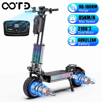 Scooter elettrico OOTD T90, velocità massima 85KM/H, portata massima 100KM, doppio motore 2100W*2, doppio freno idraulico, scooter fuoristrada per adulti