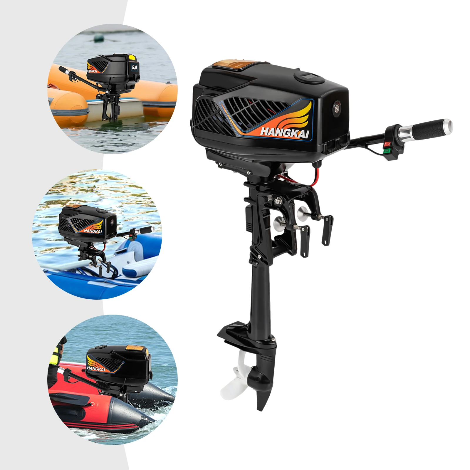 HANGKAI Long /Short Shaft Electric Outboard Motor 48V 1200W Boat Accessories Marine