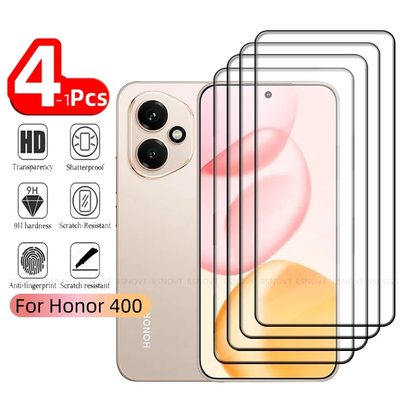Premium Tempered Glass Full Cover Screen Protector for Honor 400 – 9H Hardness, Ultra-Clear, Phone Protection (1/2/3/4 Pack)