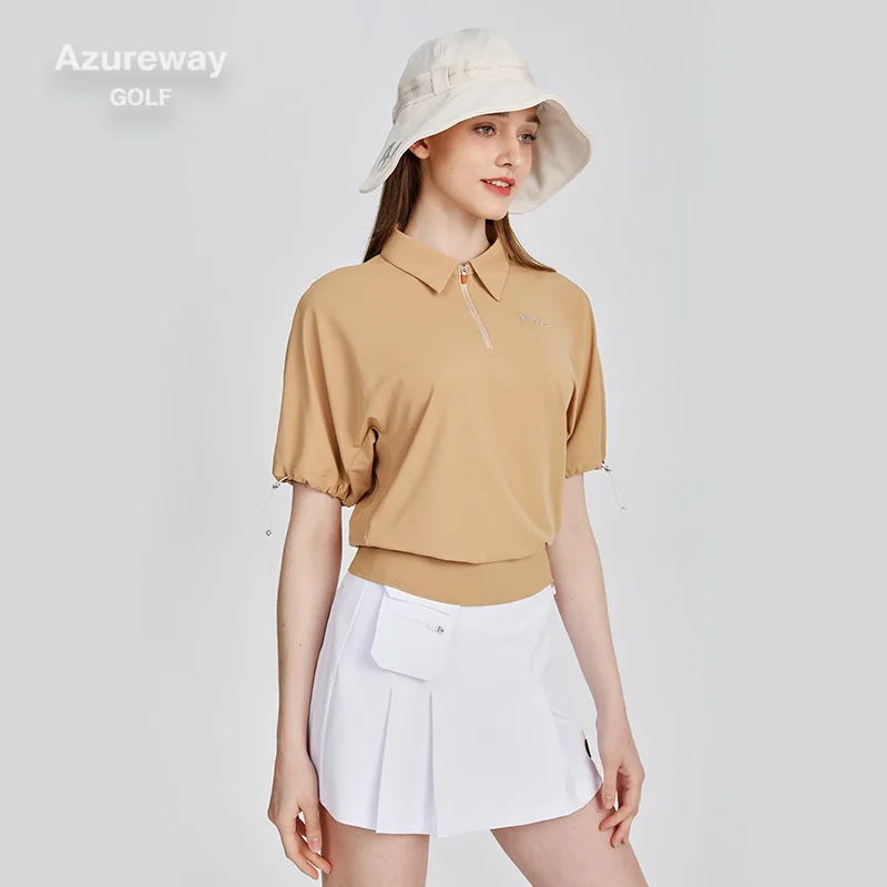 Azureway Golf Women's Suit Spring Summer Short Style T-Shirt Outdoor Sports Loose Casual Top for Ladies High Quality Skirt Set