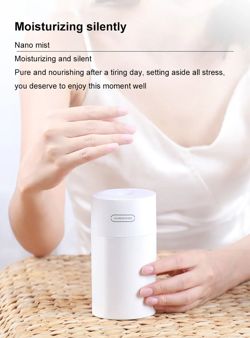 Vehicle Household Desktop Humidifier mini Water Supplement Spray Air Humidification Usb Car Portable Night Light 260ml Anti-dry