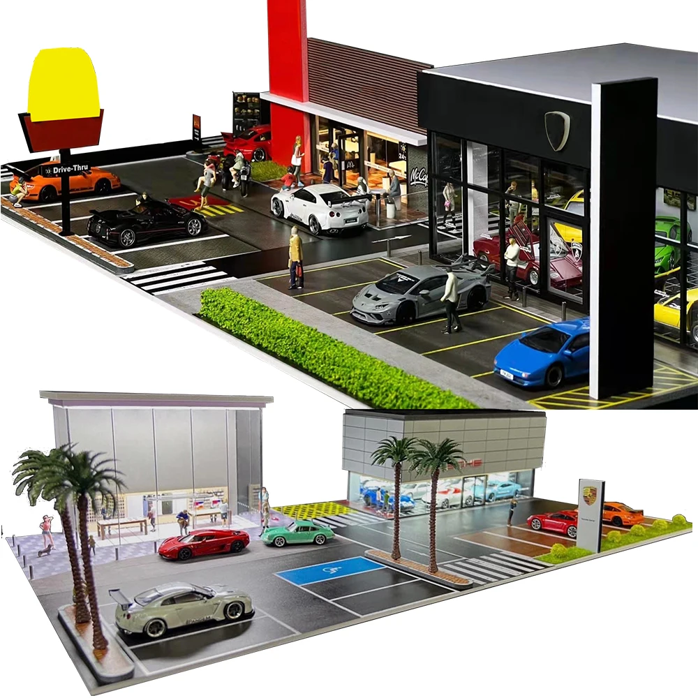 GFans NEW Model 1:64 Diorama Car Assembly Scenes Car Garage