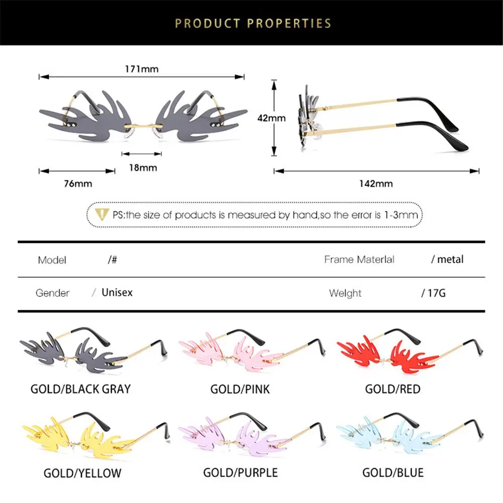 Funny Party Metal Frame Cosplay Fairy Wings Sunglasses Angel Wings Shape Rimless Sunglasses Sun Glasses