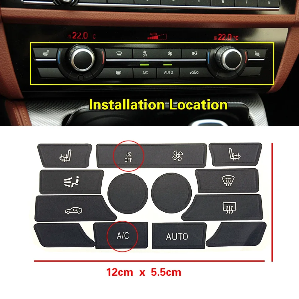 BMW 5 5GT 6 7 시리즈 X5 X6 F01 F02 F06 F07 F10 F11 F12 F13 F15 F16 F18 자동차 공기 기후 AC 스위치 버튼 수리 데칼 스티커