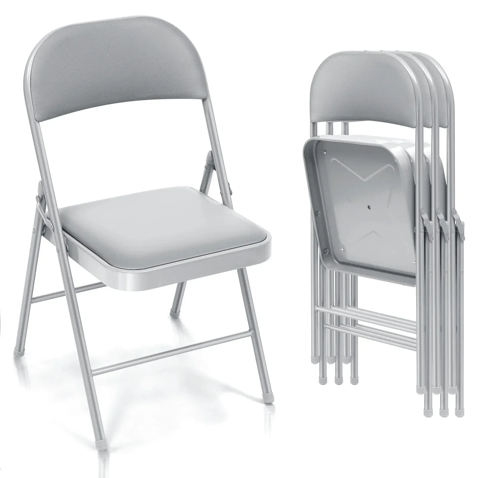 

Vinyl Padded Folding Chair Portable Dining Chairs Pack of 4