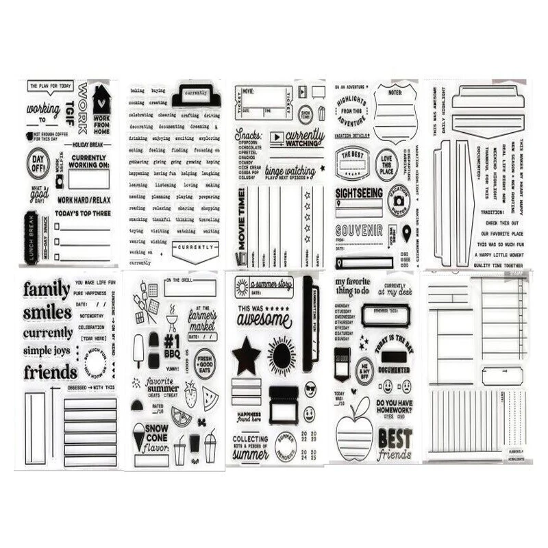 Hot English Words Transparent Clear Silicone Stamp/Seal for DIY scrapbooking/photo album Decorative clear stamp sheets
