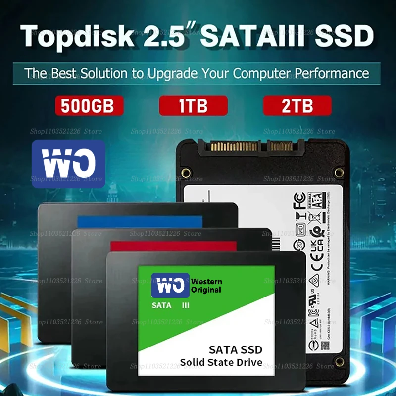 

For WD 2TB SSD SATAIII 2.5"Ssd Hard Disk Drive 1TB 500GB High Speed Transfer Internal Solid State Drive For PC/Laptop mac/PS5