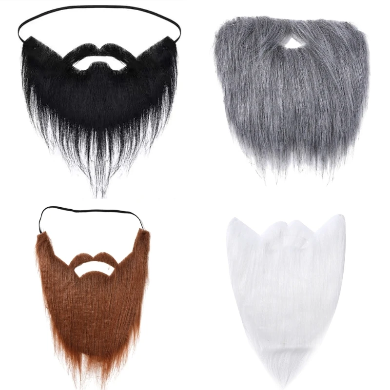 

Halloween Party Fake Beard,Funny Fake Mustache Beard for Cosplay Supplies, Realistic False Hair