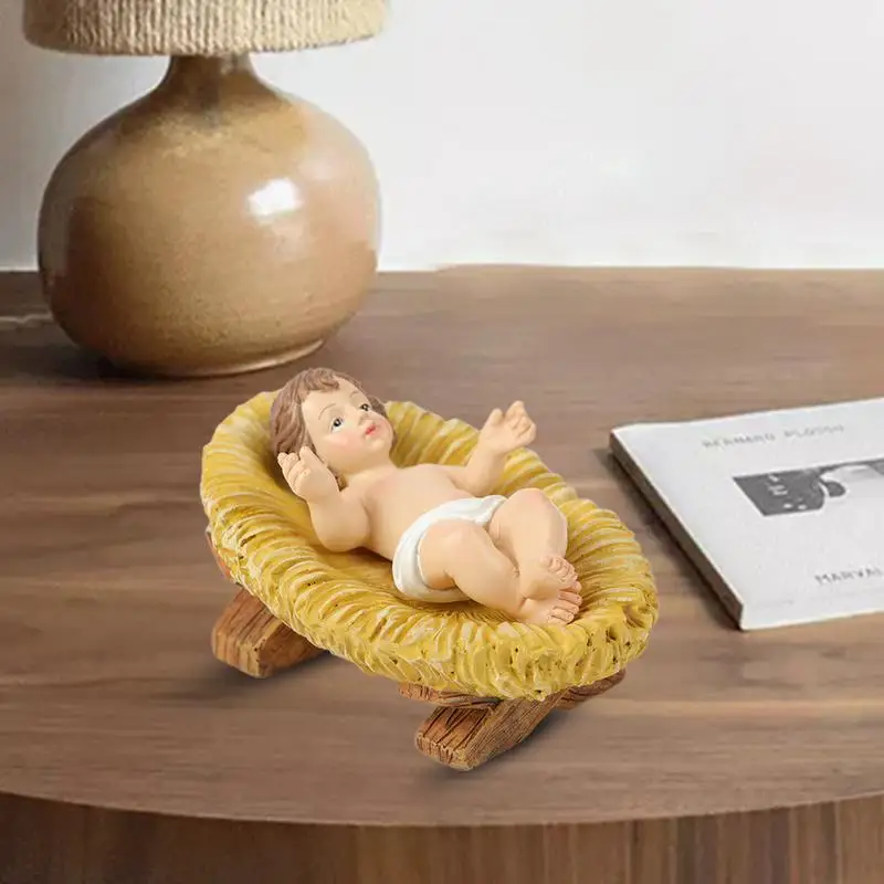 Baby Jesus Figurine Nativity Doll Christmas Holiday Gifts Resin