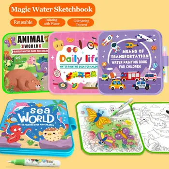Libro magico per disegnare con l'acqua, blocco da colorare riutilizzabile, lavagna per pittura fai da te, regalo educativo per bambini