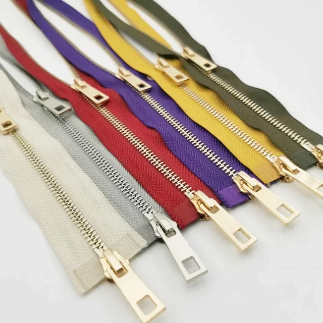 Meetee 1Pc 80/100/120cm 5# Auto Lock Metal Zipper Double-Slider Zippers for  Jackets Coat Repair Kit Zips DIY Bag Sew Accessories