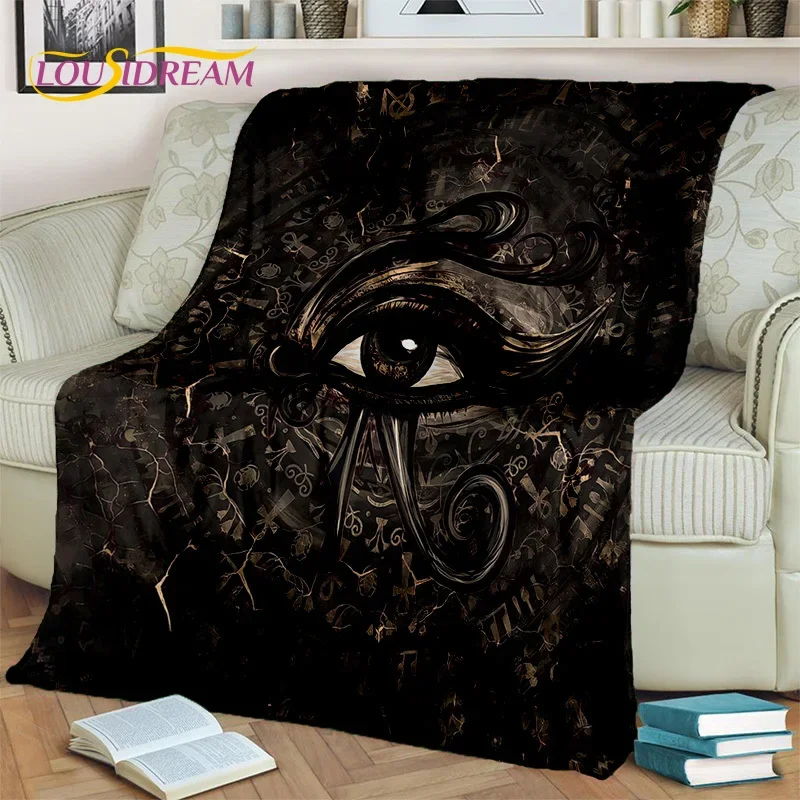 3D Egyptian Hieroglyphics Symbol Pharaoh Blanket,Soft Throw Blanket for Home Bedroom Bed Sofa Picnic Travel Office Cover Blanket 5