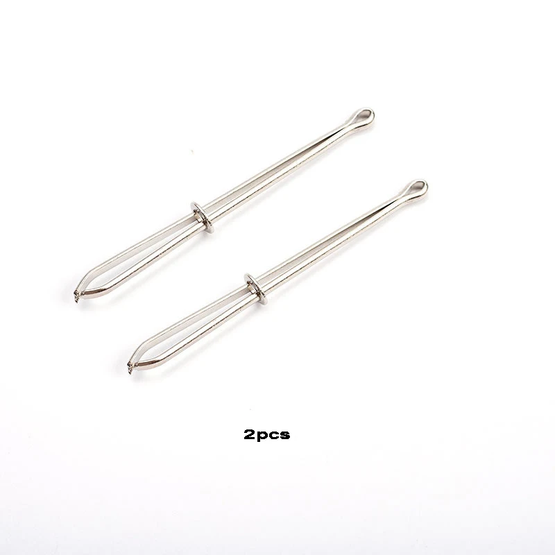 2pcs Stainless Steel Garment Clips Sewing DIY Tools Elastic Band Tape Punch Cross Stitch Threader Wear Rope Elastic Clamp