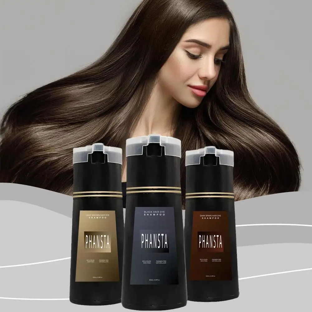 PHANSTA Hair Dye Shampoo Hair Instant Dye Shampoo,Hair Dye Coloring Shampoo For Gray Hair Long Lasting Nourish For Men Women 5