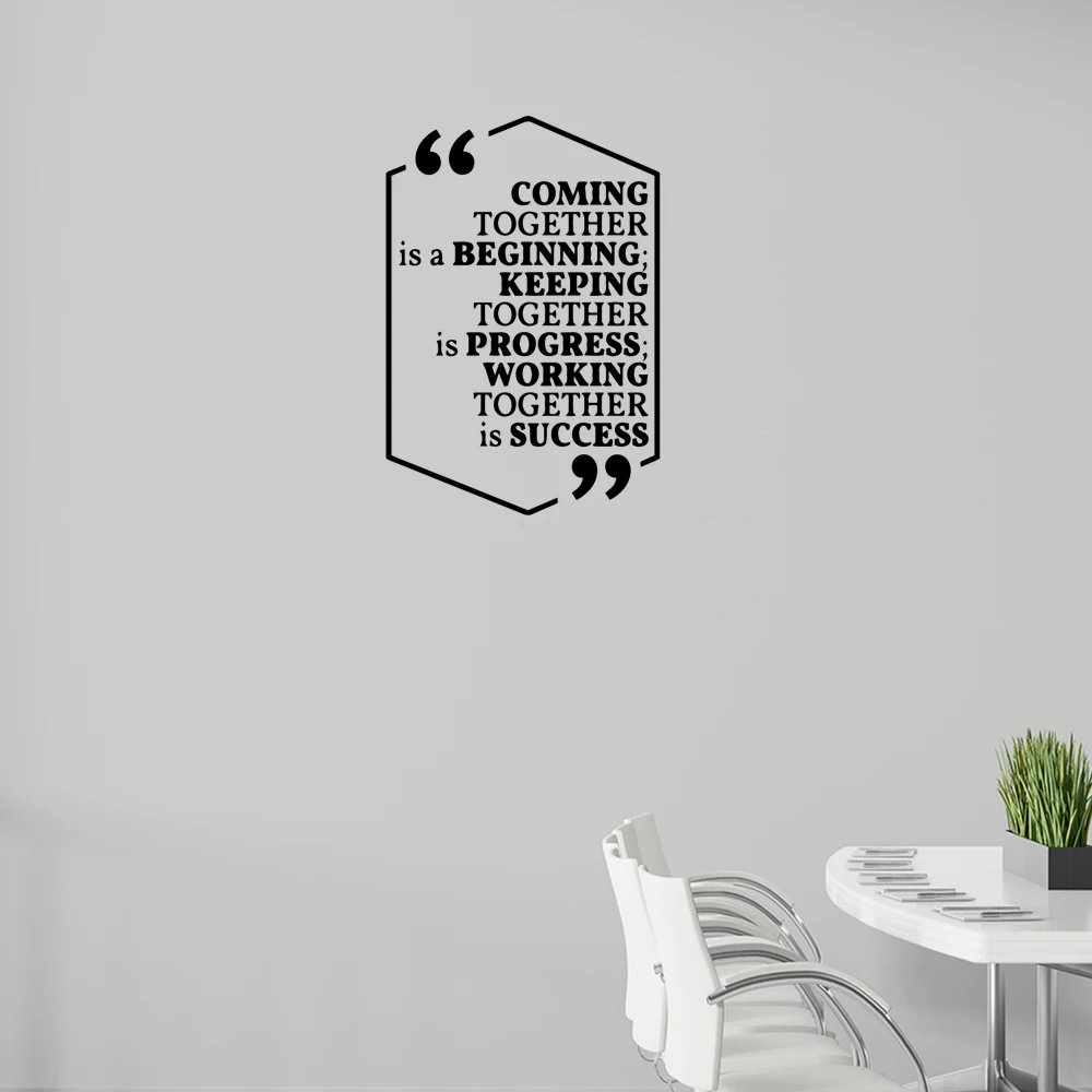 

1 pc new working cooperation text for office Wall Sticker Vinyl Art Home Decor Background Wall Art Decal Drop Shipping