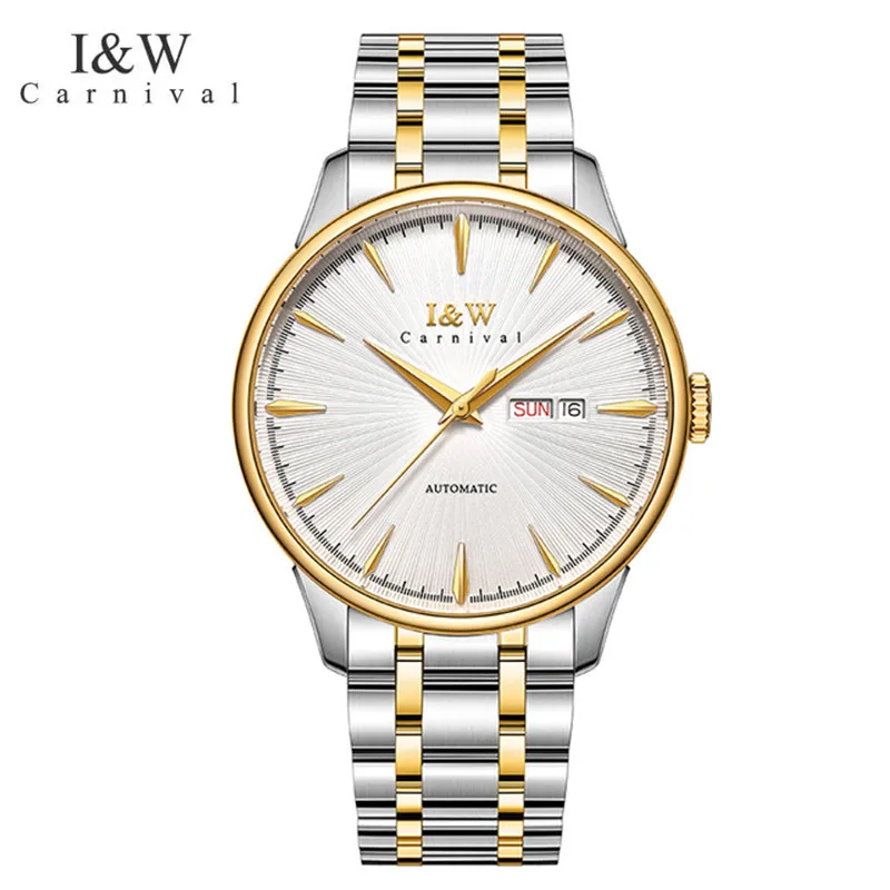 

CARNIVAL Brand Luxury Automatic Watches Fashion Stainless Steel Mechanical Wristwatch Waterproof Sapphire for Men Montre Homme