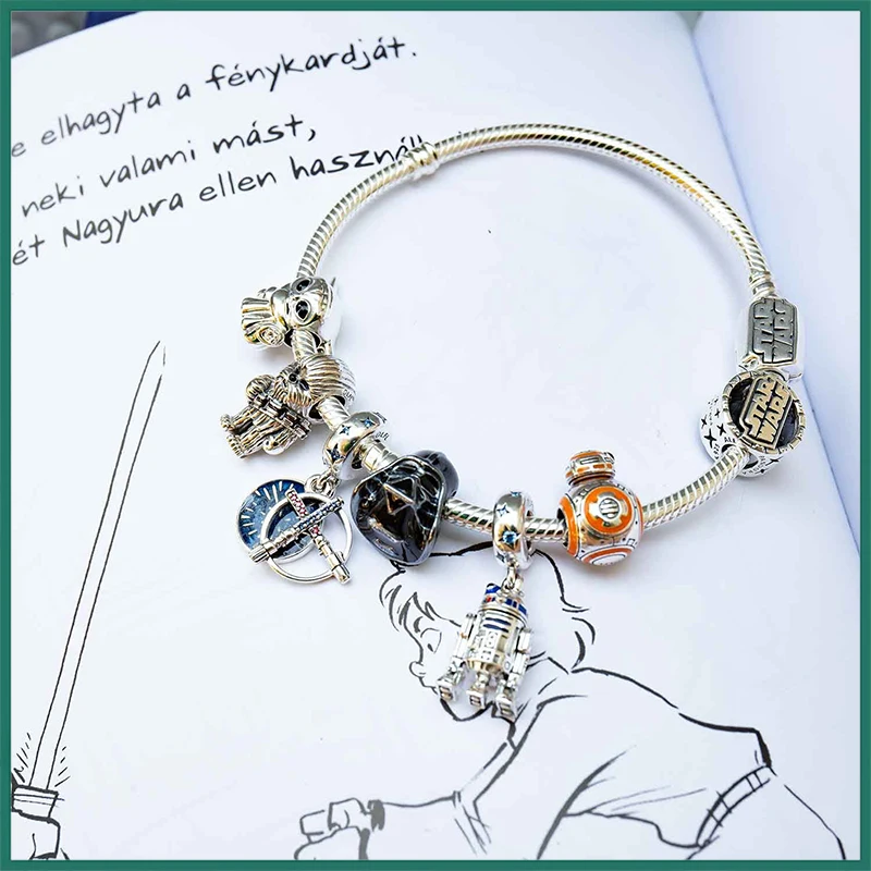 Silver Charms Beads HEROCROSS STARS WARS 925 Sterling Silver for Pandora Bracelets for Women