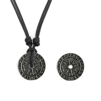 Colar Ajustável com Pingente Rúnico Viking Nórdico