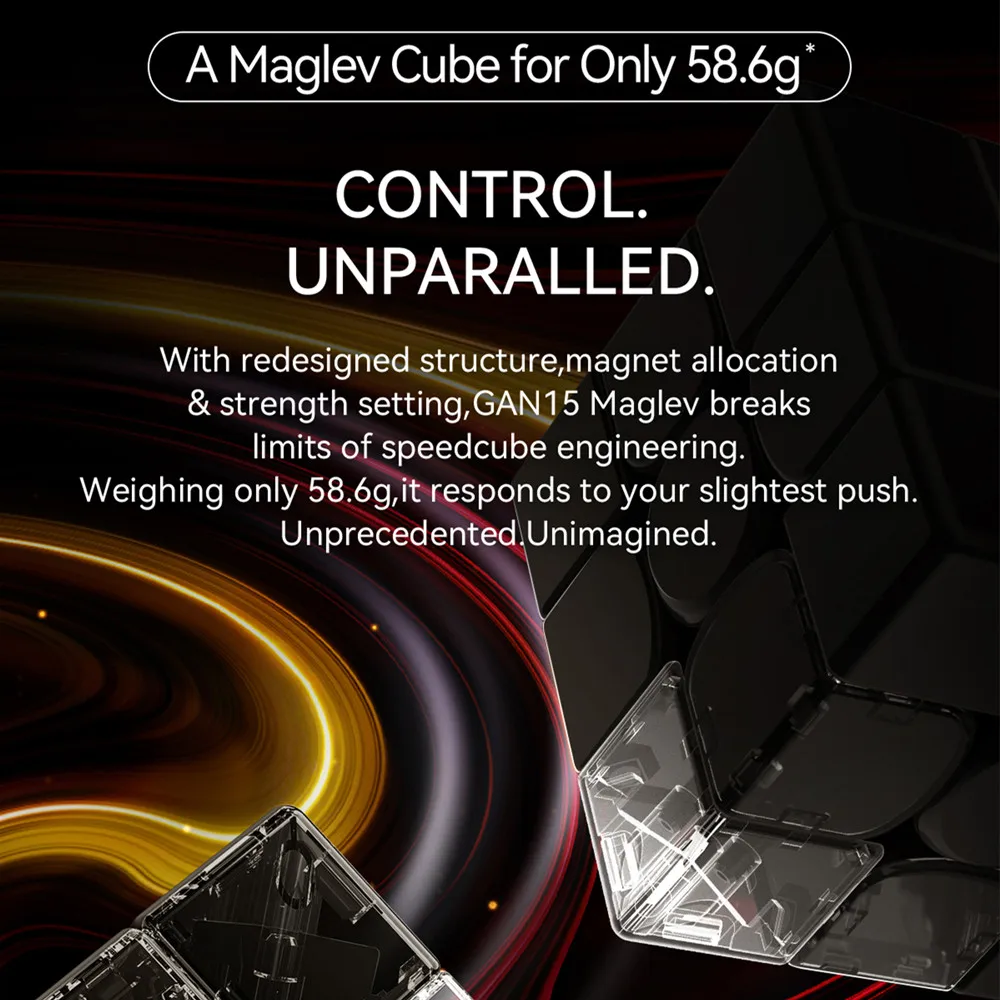New GAN 15 Maglev  Stickerless Magnetic Speed Cube 3x3 Professional gan 15 Magic Cube Puzzle Toys gan15 maglev Pro Cubo Magico 3