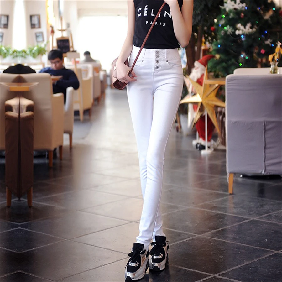Chic High Waist Skinny Jeans Women Casual Stretch Pencil Vaqueros Oversize 34 Cotton Leggings Spring Summer Ankle Length Pants